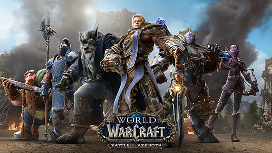 Андуин Ринн, Генн Грейман, Ночные эльфы, гномы, дренеи, Варкрафт, World of Warcraft, Blizzard Entertainment, HD обои HD wallpaper