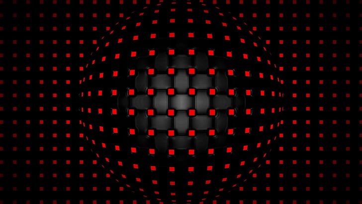 Red and black checked digital wallpaper, sphere, HD wallpaper |  Wallpaperbetter