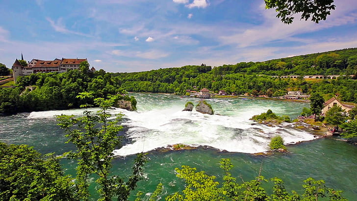 Rhine Falls Schaffhausen’s Old Town In Switzerland Europe Desktop Hd Wallpaper For Pc Tablet And Mobile 1920×1080, HD wallpaper