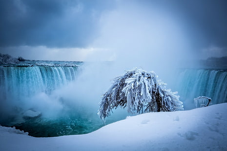 Niagara Falls, is, vattenfall, HD tapet HD wallpaper