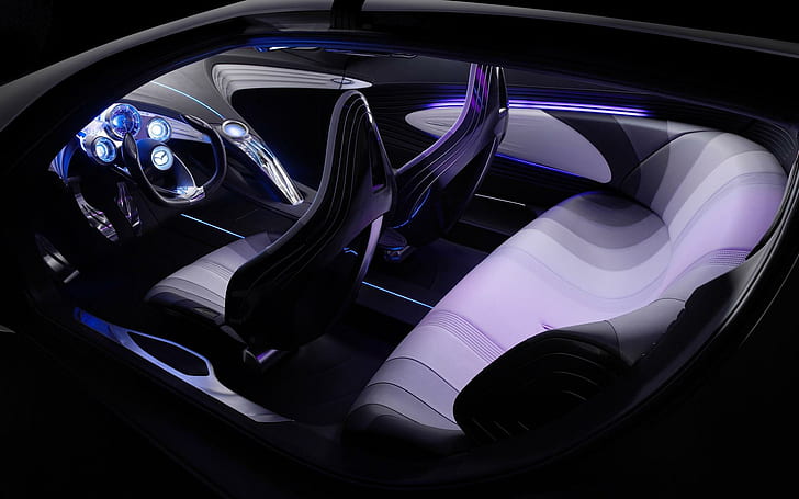 Салон Mazda, серо-черный пассажирский салон, будущее, салон, мазда, авто, HD обои