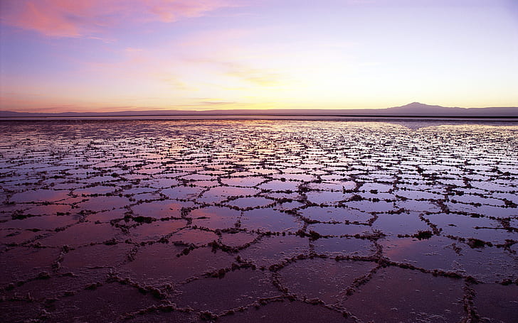 Соленое озеро в Чили HD, природа, пейзаж, озеро, соль, Чили, HD обои
