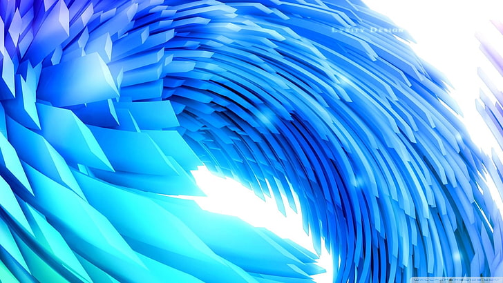 tekstil garis biru dan putih, seni digital, render, CGI, Wallpaper HD