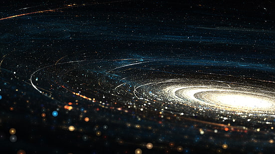 solar system illustration, untitled, galaxy, space, digital art, abstract, HD wallpaper HD wallpaper