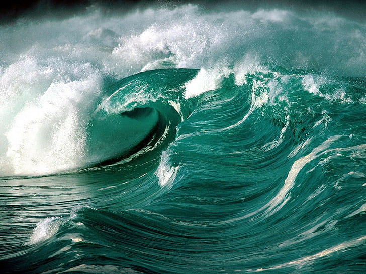 nature, mer, vagues, Fond d'écran HD