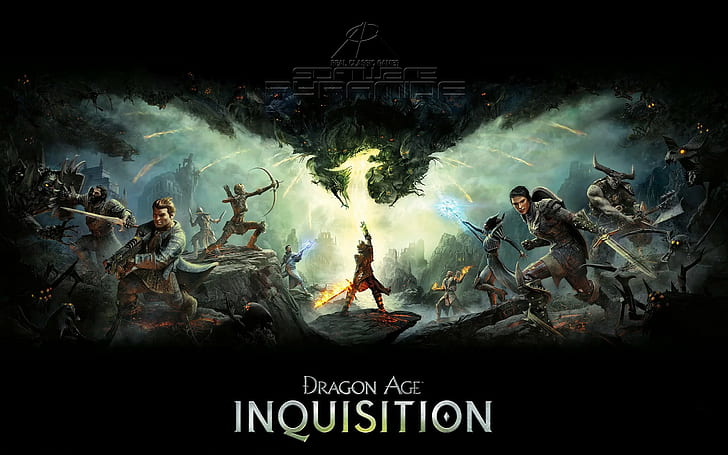 action, adventure, age, dragon, fantasy, Fighting, Inquisition, Origins, poster, rpg, warrior, HD wallpaper