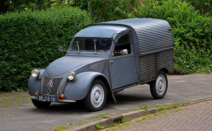 2cv, cars, citroen, classic, delivery, fourgonnette, french, HD wallpaper