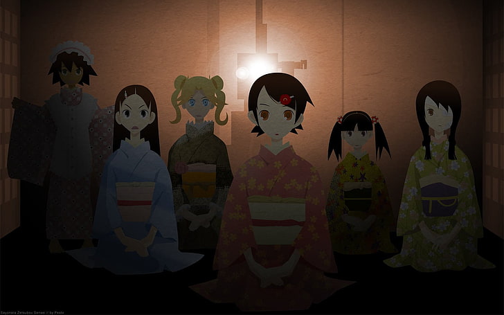 Anime, Sayonara, Zetsubou-Sensei, Abiru Kobushi, Chiri Kitsu, Kimura Kaere, Fuura Kafuka, Otonashi Meru, Sekiutsu Tarou, HD-Hintergrundbild