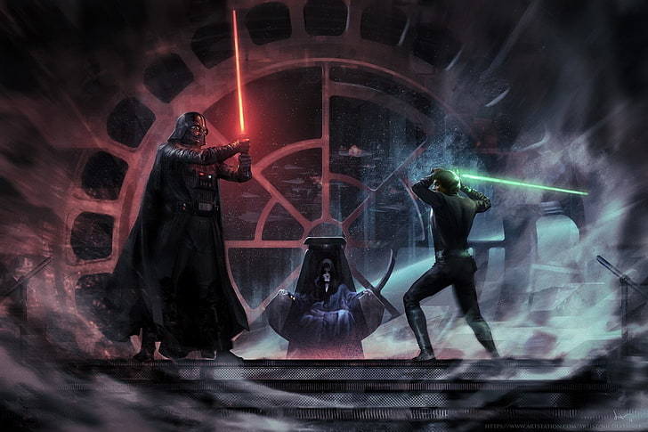 Gwiezdne wojny, Darth Vader, Lightsaber, Luke Skywalker, Star Wars, Episode VI: Return Of The Jedi, Tapety HD
