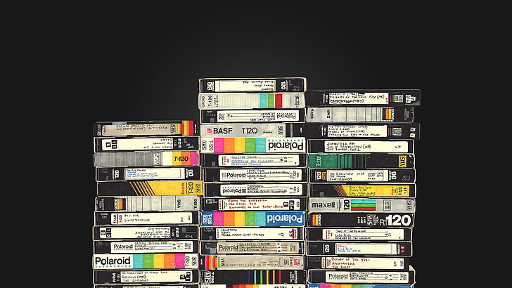lote preto caso VHS, estilo, retro, revista, VHS, HD papel de parede