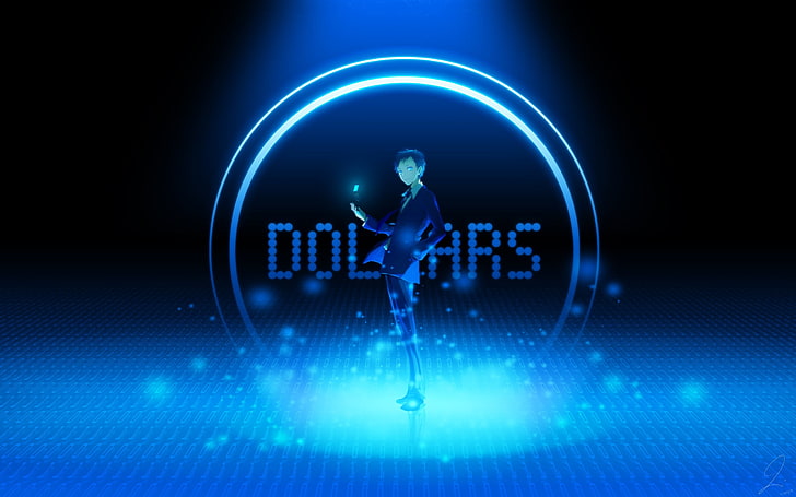 Mann, der digitale Tapete, Durarara !!, Anime-Jungen, glühend, Ryuugamine Mikado, digitale Kunst, einfacher Hintergrund, Osu, HD-Hintergrundbild