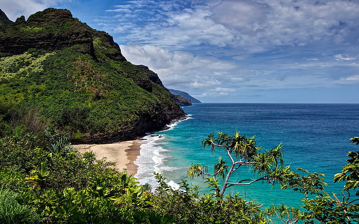 Hanakapiai Beach Na Pali Coast Kauai Hawaii Desktop Background 492529, HD wallpaper