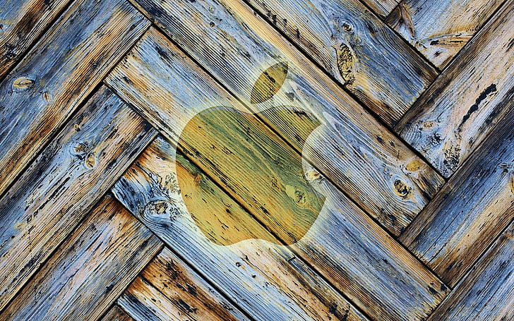 maçã, 1920x1200, legal, logotipo, madeira, vitrificado, hd, HD papel de parede