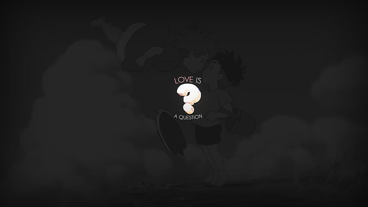 anime, kärlek, fras, svart, minimalism, enkel, enkel bakgrund, Hayao Miyazaki, HD tapet