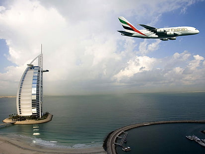 Emirates Dubai Burj Al Arab, dubai, burj, árabe, emiratos, Fondo de pantalla HD HD wallpaper