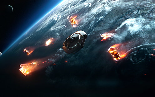 2018 Lost in Space Staffel 1 TV HD Poster, Raumschiff und Erde digitales Hintergrundbild, HD-Hintergrundbild HD wallpaper