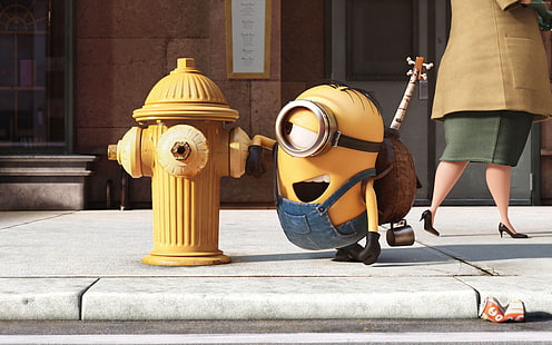 Minions, divertente, Miglior film d'animazione del 2015, giallo, cartone animato, Sfondo HD HD wallpaper