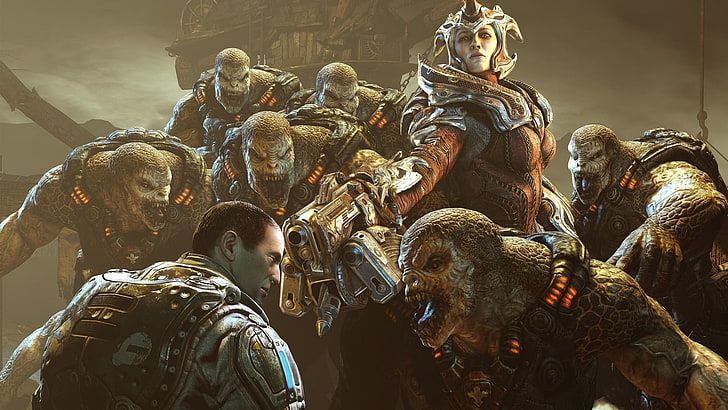 papel de parede de personagem de monstro, Gears of War, Gears of War 3, videogames, HD papel de parede