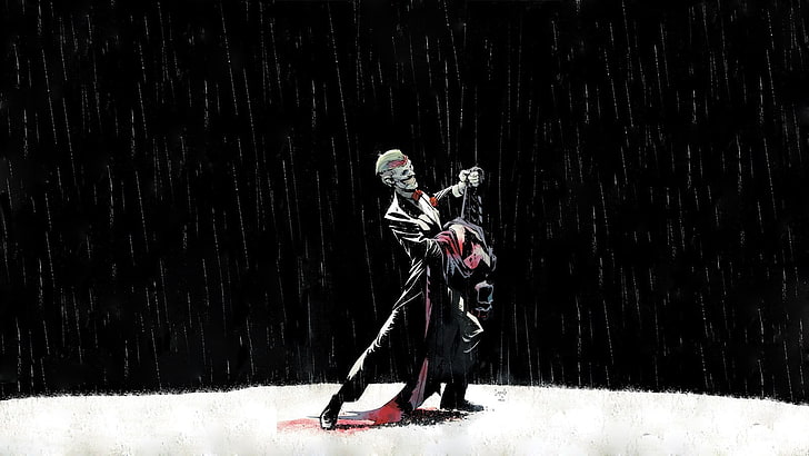 scheletro che balla sotto la pioggia sfondo digitale, Joker, pioggia, Sfondo HD