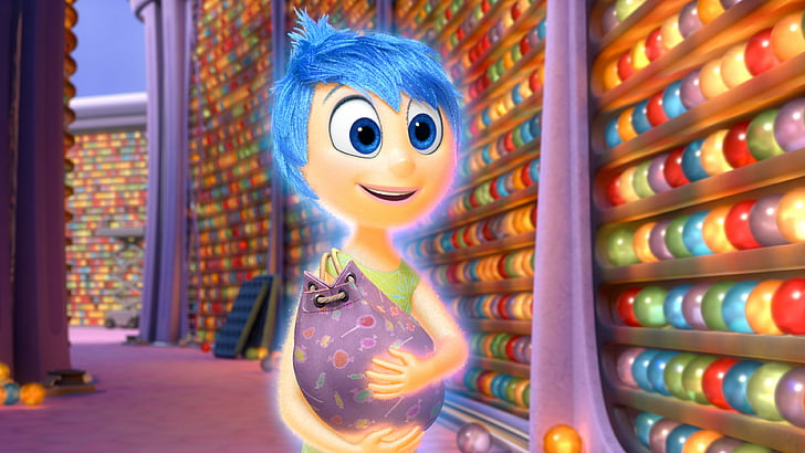 Joy from inside out character, Inside out, best movies of 2015, cartoon, HD wallpaper