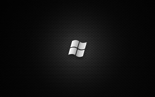 Окна, черный, серый, значок, сетка, HD обои HD wallpaper