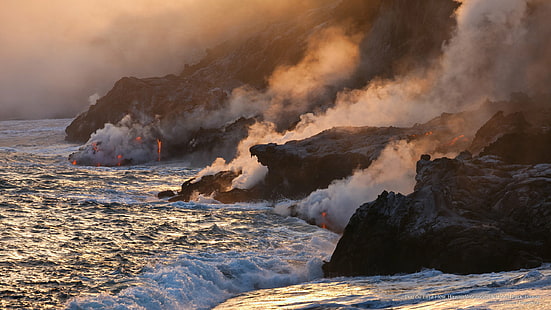 Puu Oo Lava Flow, Hawaii vulkaner, National Park, Hawaii, National Parks, HD tapet HD wallpaper
