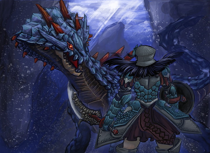 fondo de pantalla de dragón azul, Monster Hunter, Fondo de pantalla HD