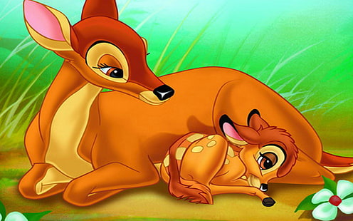 The Little Bunny Bambi’s Mother Cartoon Cartoon Walt Disney Hd Wallpaper High Resolution 1920 × 1200, HD тапет HD wallpaper