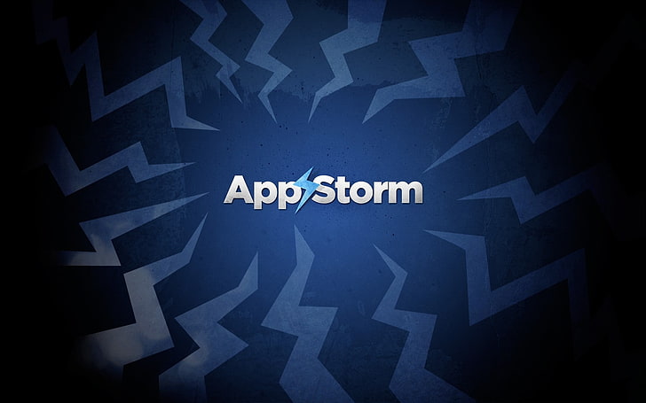 App storm, Apple, Mac, Lightning, Blue, Dark, HD wallpaper