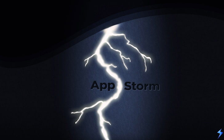 App storm, Apple, Mac, Blue, White, Lightning, HD wallpaper