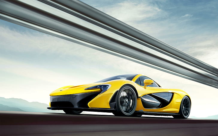 McLaren P1 2, amarelo mclaren p1 fibra de carbono, mclaren, carros, HD papel de parede