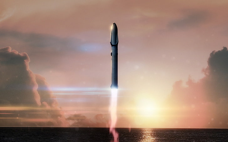 صاروخ إيلون مسك تسلا سبيس إكس، خلفية HD