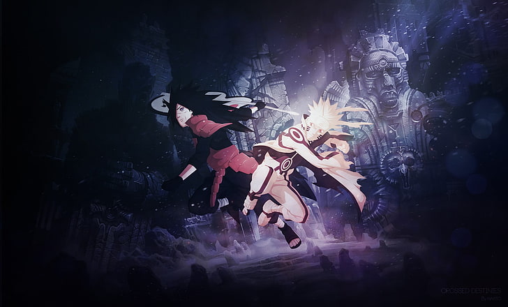 Ilustrasi Naruto, Naruto Shippuuden, Uzumaki Naruto, Uchiha Madara, anime, Wallpaper HD