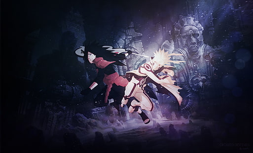 Ilustración de Naruto, Naruto Shippuuden, Uzumaki Naruto, Uchiha Madara, anime, Fondo de pantalla HD HD wallpaper