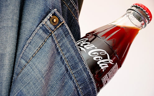 Tylko cola, szklana butelka coca coli, napój, coca cola, reklama, Tapety HD HD wallpaper