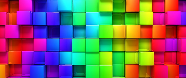 зелен и бял дървен органайзер за кубчета, цветен, куб, HD тапет HD wallpaper
