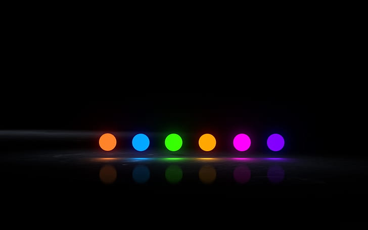 Colors HD, orange, blue, green, pink and purple led lights, abstract, colors, HD wallpaper