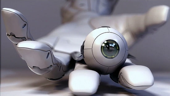 vit robothand, robot, teknik, Hi-Tech, händer, digital konst, ögon, närbild, fingrar, Deus Ex: Human Revolution, Sarif Industries, HD tapet HD wallpaper