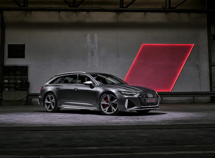 light, Audi, universal, RS 6, 2020, 2019, dark gray, V8 Twin-Turbo, RS6 Avant, HD wallpaper