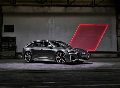 chiaro, Audi, universale, RS 6, 2020, 2019, grigio scuro, V8 Twin-Turbo, RS6 Avant, Sfondo HD HD wallpaper