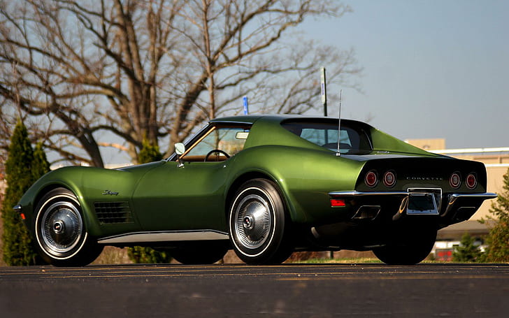 1970 Chevrolet Corvette Stingray, зелено купе, автомобили, 1920x1200, chevrolet, chevrolet corvette, HD тапет