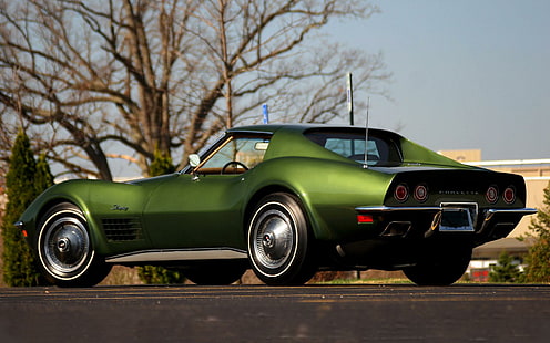 1970 Chevrolet Corvette Stingray, зеленое купе, автомобили, 1920x1200, шевроле, шевроле корвет, HD обои HD wallpaper