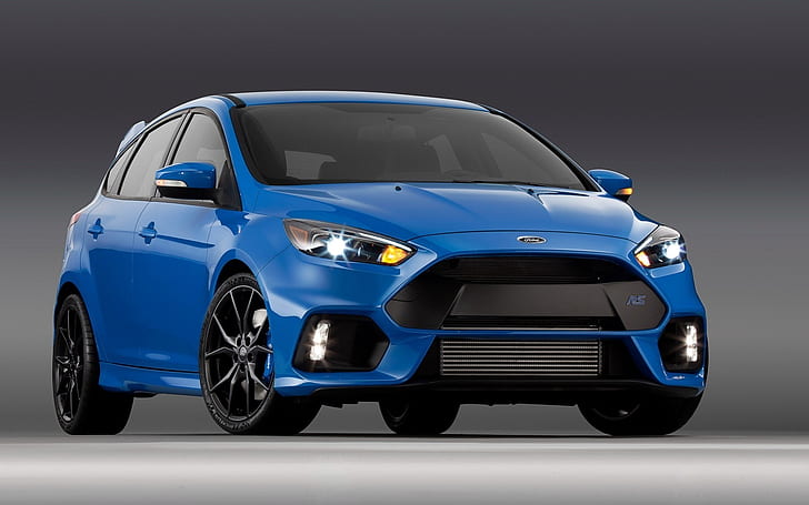 Blue Ford Focus RS, 포드 포커스 RS, HD 배경 화면