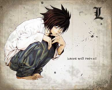 Anime, Death Note, Boy, L (Death Note), HD wallpaper HD wallpaper