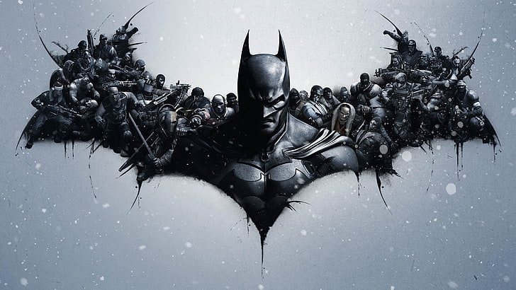 Batman tapet, Batman, Batman logotyp, videospel, Batman: Arkham Origins, Batman: Arkham City, Batman börjar, superhjälte, HD tapet