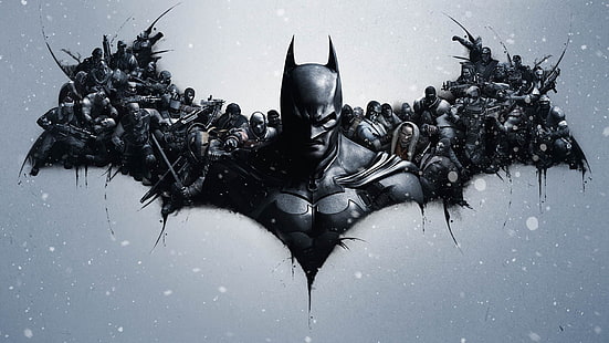 Tapeta Batmana, Batman, logo Batmana, gry wideo, Batman: Arkham Origins, Batman: Arkham City, Batman Begins, superbohater, Tapety HD HD wallpaper