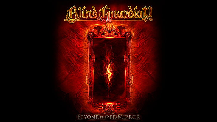 За красным зеркалом Blind Guardian, фан-арт, группа, метал-музыка, обложки альбомов, пауэр-метал, метал-группа, HD обои