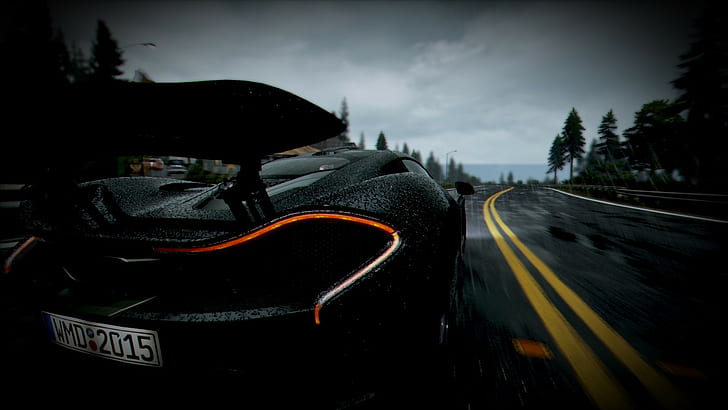 McLaren P1 preto, carro-conceito preto, carros de projeto, HD papel de parede