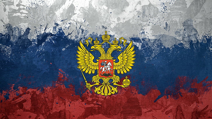 eagles, emblems, federation, flags, russia, russian, HD wallpaper