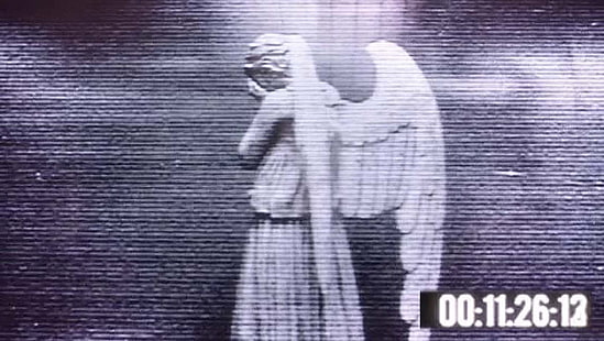 Textil mit weißen und schwarzen Streifen, Weeping Angels, Doctor Who, HD-Hintergrundbild HD wallpaper